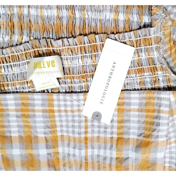 Anthropologie Maeve Checked Square-Neck Blouse - Picture 11 of 11